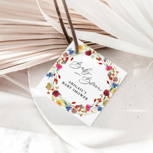 Etiquetas Para Lembrancinhas Bebê em Bloom Wildflower Chá de fraldas Favor