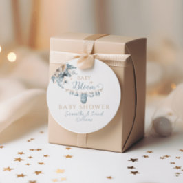 Etiquetas Para Lembrancinhas Bebê Floral No Chá De Bebê Azul Bloqueado