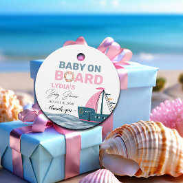 Etiquetas Para Lembrancinhas Bebê náutico rosa no Chá de fraldas do Conselho