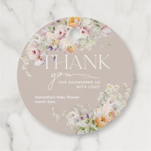 Etiquetas Para Lembrancinhas Bebê no Bloom Wildflower Boho Chá de fraldas