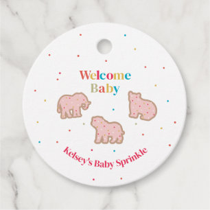 Etiquetas Para Lembrancinhas Bebê Sprinkle Animal Cookies Chá de fraldas