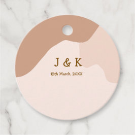 Etiquetas Para Lembrancinhas Bege boho curvo laranja casamento nome data