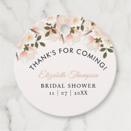 Etiquetas Para Lembrancinhas Beige Pink Floral Pattern Bridal Shower