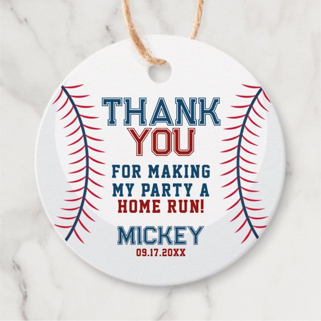 Etiquetas Para Lembrancinhas Beisebol Aniversário Obrigado (Frente)