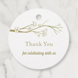 Etiquetas Para Lembrancinhas belo dourado floresce branco favorito tag
