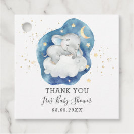 Etiquetas Para Lembrancinhas Belo Elefante Dormindo Estrelas Menino Obrigado