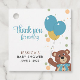 Etiquetas Para Lembrancinhas Belo Urso Azul e Dourado Chá de Menina