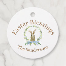 Bênçãos Personalizadas De Páscoa Coelho De Aquarel