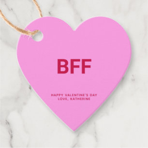 Etiquetas Para Lembrancinhas BFF cor-de-rosa, divertido Dia de os namorados fof