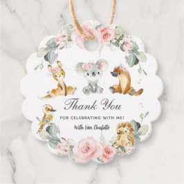 Etiquetas Para Lembrancinhas Bichinhos australianos-de-cor-de-rosa verde-palha