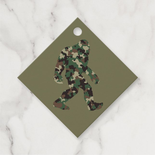 Etiquetas Para Lembrancinhas Bigfoot Sasquatch Camuflagem (Frente)