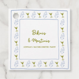 Etiquetas Para Lembrancinhas Bikinis e Martinis Blue Olive Festa de Despedida d