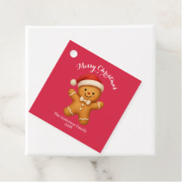 Etiquetas Para Lembrancinhas Biscoito de Gengibre Fofo com Chapéu de Papai Noel
