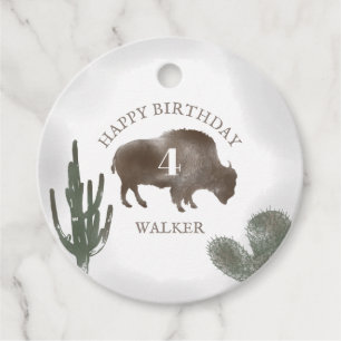 Etiquetas Para Lembrancinhas Bison Desert Ranch Cactus Western Birthday
