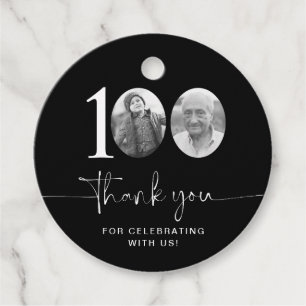 Etiquetas Para Lembrancinhas Black 100th Birthday Obrigado
