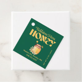 Etiquetas Para Lembrancinhas Black Bee Honey Label Metallic Gold Text 