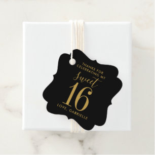 Etiquetas Para Lembrancinhas Black Dourado Sweet 16 Photo Name Obrigado Anivers