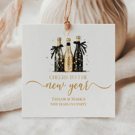 Etiquetas Para Lembrancinhas Black Gold Champagne Cheers New Years Eve Party