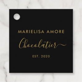 Etiquetas Para Lembrancinhas Black Gold Script Milk Chocolate Ingredients