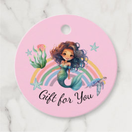 Etiquetas Para Lembrancinhas Black Mermaid Gift Tags in Pink