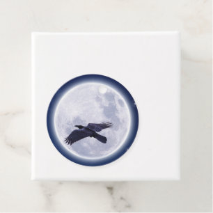 Etiquetas Para Lembrancinhas Black Raven Full Moon Night Sky