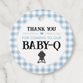 Etiquetas Para Lembrancinhas Blue Baby-Q Baby Shower Round Party Favor Tags