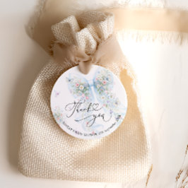 Etiquetas Para Lembrancinhas Blue Bow Wildflower Baby Shower Thank You