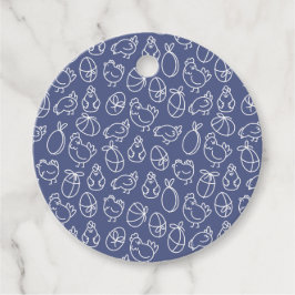 Etiquetas Para Lembrancinhas Blue Chicken Pattern Easter Gift Tag Personalized
