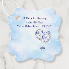 Etiquetas Para Lembrancinhas Blue Chinoiserie Baby Shower Favor Tags