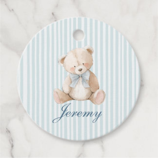 Etiquetas Para Lembrancinhas Blue Elegant Teddy Bear Favor Tags