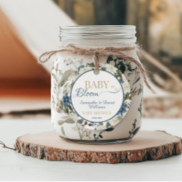 Etiquetas Para Lembrancinhas Blue Floral Baby in Bloom Botanical Baby Shower
