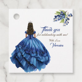 Etiquetas Para Lembrancinhas Blue Floral Princess Girl Festa de aniversário