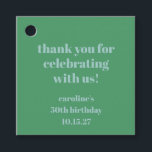 Etiquetas Para Lembrancinhas Blue Green Modern Custom 50th Birthday Obrigado<br><div class="desc">Bold Blue Green Cute Simple Modern Custom 50º Aniversário Obrigado Marcas Favoráveis</div>
