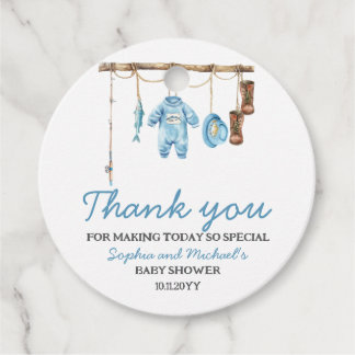 Etiquetas Para Lembrancinhas Blue Little Fisherman Baby Shower