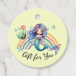 Etiquetas Para Lembrancinhas Blue Mermaid Gift Tags in Yellow
