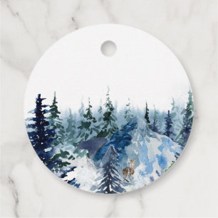 Etiquetas Para Lembrancinhas Blue Modern Merry xmas tree rainha