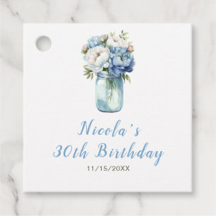 Etiquetas Para Lembrancinhas Blue Peonies Mason Jar Birthday