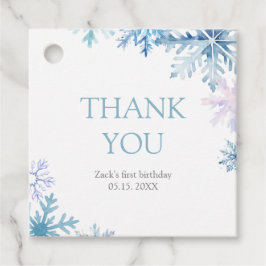 Etiquetas Para Lembrancinhas Blue Snowflake Square Favor Tags