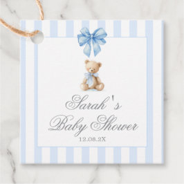 Etiquetas Para Lembrancinhas Blue Stripes Bear Baby Shower Favor Tags