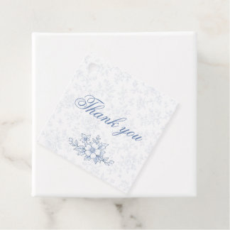 Etiquetas Para Lembrancinhas Blue & White Vintage Floral Wedding gift tag small