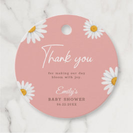 Etiquetas Para Lembrancinhas Blush Pink Daisy Baby Shower Favor Tag