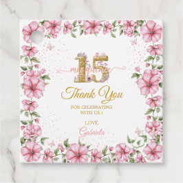 Etiquetas Para Lembrancinhas Blush Pink Golden Mis Quince Quinceañera 