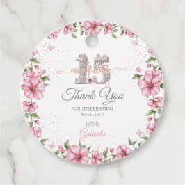 Etiquetas Para Lembrancinhas Blush Pink Silver Mis Quince Quinceañera 