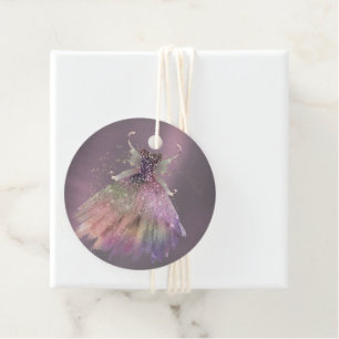 Etiquetas Para Lembrancinhas Bohemian Fairy Ball Gown Chá de vinho de Mão Mud