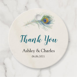Etiquetas Para Lembrancinhas Bohemian Peacock Feather Casamento vintage Obrigad
