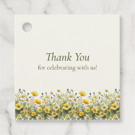 Etiquetas Para Lembrancinhas Boho Amarelo Flores Selvagens, Olive Obrigado Casa