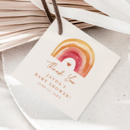 Etiquetas Para Lembrancinhas Boho Arco-íris Terracota Baby Shower Agradecimento