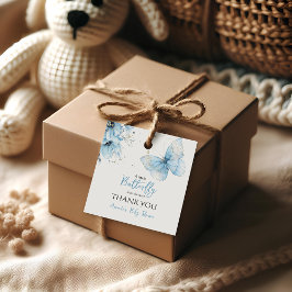 Etiquetas Para Lembrancinhas Boho Butterfly Wildflower Floral Blue Baby Shower