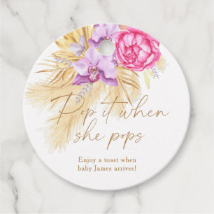 Etiquetas Para Lembrancinhas Boho capim das pampas - Chuveiro de bebê Pop it