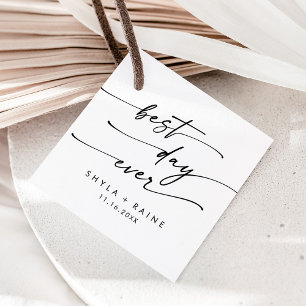 Etiquetas Para Lembrancinhas Boho Chic Black and White Best Day